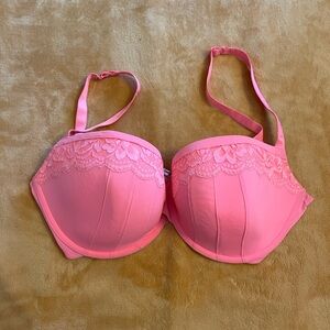 City Chic Vibrant Pink Lace Bra